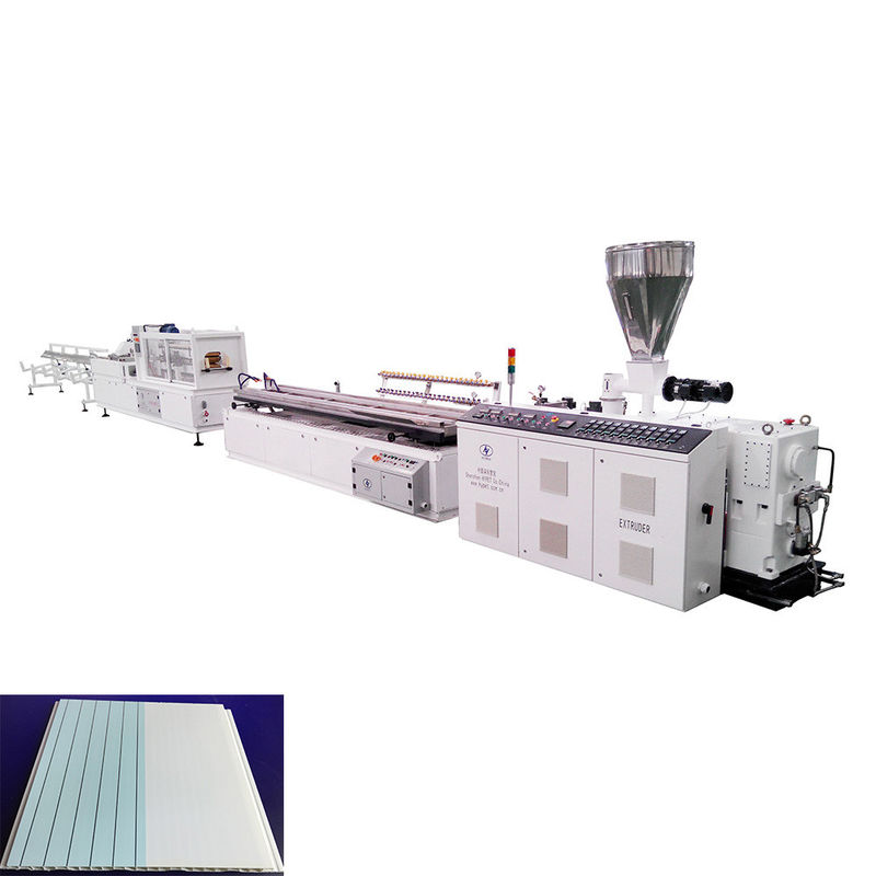 Linea di estrussione di pannelli di PVC a parete con estrusore gemello conico HYZS65/132 37kw Potenza del motore principale